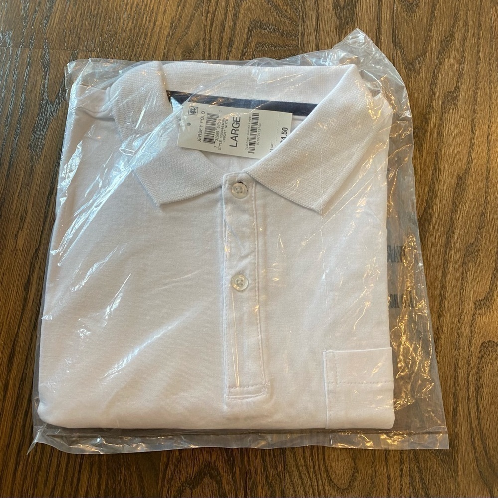 White polo. Club Room jersey cotton polo shirt sleeve size large